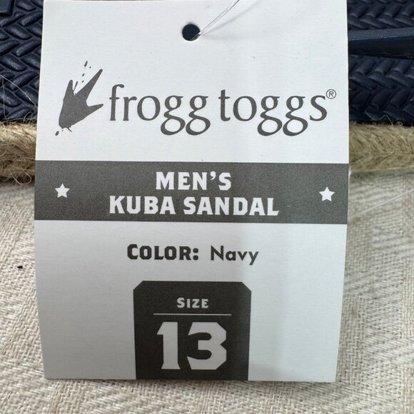 Frogg Toggs Mens Kuba Sandal Size 13 Navy Flip Flops With Jute Sole & Rubber - Picture 5 of 7
